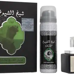 מארז 2 חלקים לאטפה שייח אל שויוח בלאק – א.ד.פ 50 מ[ל + דאודורנט 50 מל SET Lattafa Sheikh Al Shuyukh Black 2PCS EDP Unisex 50ML + Deodorant 50ML